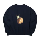 日向のレジャーシート。のオランジェットうさぎ Big Crew Neck Sweatshirt