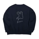 しの田サバニレのジャンプに失敗したKaeru-白大- Big Crew Neck Sweatshirt