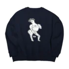 お味噌ちゃん👺LINEスタンプものわらび婦人 Big Crew Neck Sweatshirt