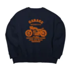 キッズモード某の武骨なバイクデザイン orange Big Crew Neck Sweatshirt