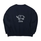 MrKShirtsのZou (ゾウ) 白デザイン Big Crew Neck Sweatshirt