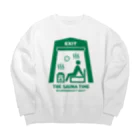 kg_shopのTHE SAUNA TIME【非常口パロディ】 Big Crew Neck Sweatshirt