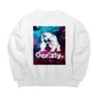 Gorizly OfficialのGorizly_ロゴ #002(White) Big Crew Neck Sweatshirt