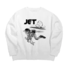 nidan-illustrationのhappy dog -JET- (black ink) Big Crew Neck Sweatshirt