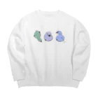 ふじの さきのよちよち白鳥の赤ちゃん Big Crew Neck Sweatshirt