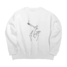 うと 鱗のタバコ持つ手 Big Crew Neck Sweatshirt