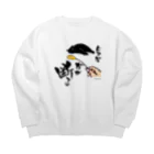 まつり猫ショップの黒猫様シリーズ②(生地淡色) Big Crew Neck Sweatshirt