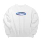 HYBS FOR MEの誘導円 ブルー Big Crew Neck Sweatshirt