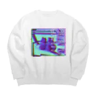 んちゃのマーチのニャンズスウェット Big Crew Neck Sweatshirt