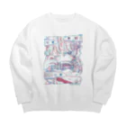 水井軒間のウオウオちゃん Big Crew Neck Sweatshirt