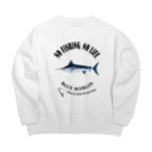 猫と釣り人のKUROKAJIKI_EB_2CW Big Crew Neck Sweatshirt