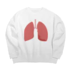 8anna storeの人体のなぞ。ピカピカピンクの肺。 Big Crew Neck Sweatshirt