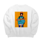 美好よしみのUniversity Big Crew Neck Sweatshirt