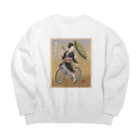 nidan-illustrationの"双輪車娘之圖會" 5-#1 Big Crew Neck Sweatshirt