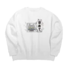 もこはる＊HiNA:＊のフキダシねこ ほめて Big Crew Neck Sweatshirt