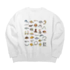 mincruのチリモン図鑑 Big Crew Neck Sweatshirt