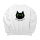 ねむ吉屋のびっくり黒猫ちゃん Big Crew Neck Sweatshirt