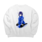 AQUAの涙の雨と星 地雷女子 Big Crew Neck Sweatshirt