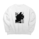 HFのHF 波止場の猫ちゃん フォトプリント Big Crew Neck Sweatshirt