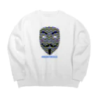 アインシュタインキャットのアノニマス（ジグザグボーダー柄） Big Crew Neck Sweatshirt