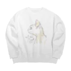 Aimé le chatのかわいいちゃんの青い眼シリーズ Big Crew Neck Sweatshirt