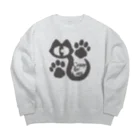 Charamaru Marketのシュール猫（Crazy for Cats） Big Crew Neck Sweatshirt