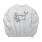 サトウノリコ*の浴室でタブレットを使う人魚【くろ】 Big Crew Neck Sweatshirt