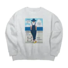 キッズモード某の海とインディゴオーバーオールの青年 Big Crew Neck Sweatshirt