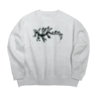 栗坊屋のリーフィーシードラゴン　白黒 Big Crew Neck Sweatshirt