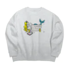 サトウノリコ*の浴室でタブレットを使う人魚【パツキン】 Big Crew Neck Sweatshirt