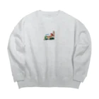 リノノエ(個性的カラフル)のchill outボーイ Big Crew Neck Sweatshirt