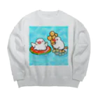 Lily bird（リリーバード）のぷかぷか水遊び文鳥ず Big Crew Neck Sweatshirt