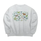 umaumaのgreen horses Big Crew Neck Sweatshirt