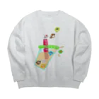 Lily bird（リリーバード）のタピオカ小鳥とミルクティー Big Crew Neck Sweatshirt