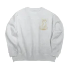 キムラプレミアム の猫のヴィーナスの誕生（単体・黄土色・左胸） Big Crew Neck Sweatshirt