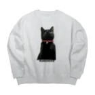 小鳥と映画館の下僕を見下す黒猫 Big Crew Neck Sweatshirt