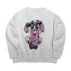 あやしいおばさん くろまめさんの○ュアアルコール（ク○イナー） Big Crew Neck Sweatshirt