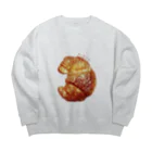 はちわれきじとらぴーちゃんずのパン気分クロワッサンさん Big Crew Neck Sweatshirt