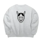 QUQU_WORKSの般若 ブラック Big Crew Neck Sweatshirt