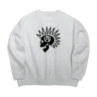 QUQU_WORKSのモヒカンスカル ブラック Big Crew Neck Sweatshirt