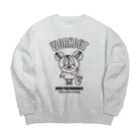 CHUBBYREW/チャビールーのスウェットガール-ワークアウト（黒） Big Crew Neck Sweatshirt