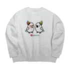 Cody the Lovebirdの仲良しクルマサカオウム&キバタン Chubby Bird Big Crew Neck Sweatshirt