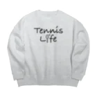 sports_tower スポーツタワーのテニス・TENNIS・ライフ・筆記文字・アイテム・デザイン・ラケット・ガット・イラスト・スポーツ・Tシャツ・サーブ・男子・女子・かっこいい・かわいい・選手・画像・ボール・王子・応援 ビッグシルエットスウェット