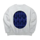 dizzyのzigzag_window_indigo_blue Big Crew Neck Sweatshirt