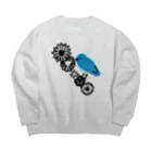 aiueoneko358のあおいとり Big Crew Neck Sweatshirt