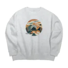 aokitaの【BLUE NORTH】秋の夕暮れ/DISC Big Crew Neck Sweatshirt