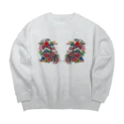 JapaneseArt Yui Shopの咲き誇れ Big Crew Neck Sweatshirt