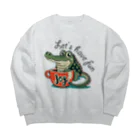 ピヨ爺の副業のほっとひとわに = わにはる = Big Crew Neck Sweatshirt