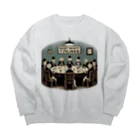 zaisuのネコの密会 Big Crew Neck Sweatshirt