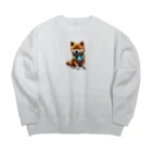 スリーウィスダムのアタシの柴犬 Big Crew Neck Sweatshirt